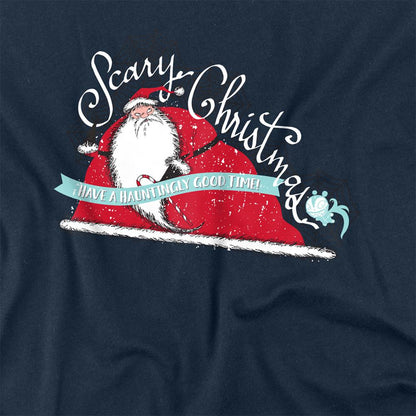 Navy - Side - The Nightmare Before Christmas Unisex Adult Scary Long-Sleeved Christmas T-Shirt