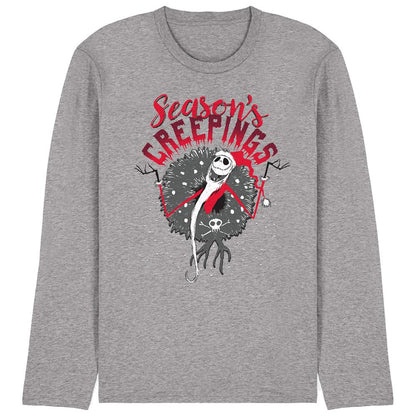 Athletic Heather - Front - The Nightmare Before Christmas Unisex Adult Holiday Chills Heather Long-Sleeved T-Shirt
