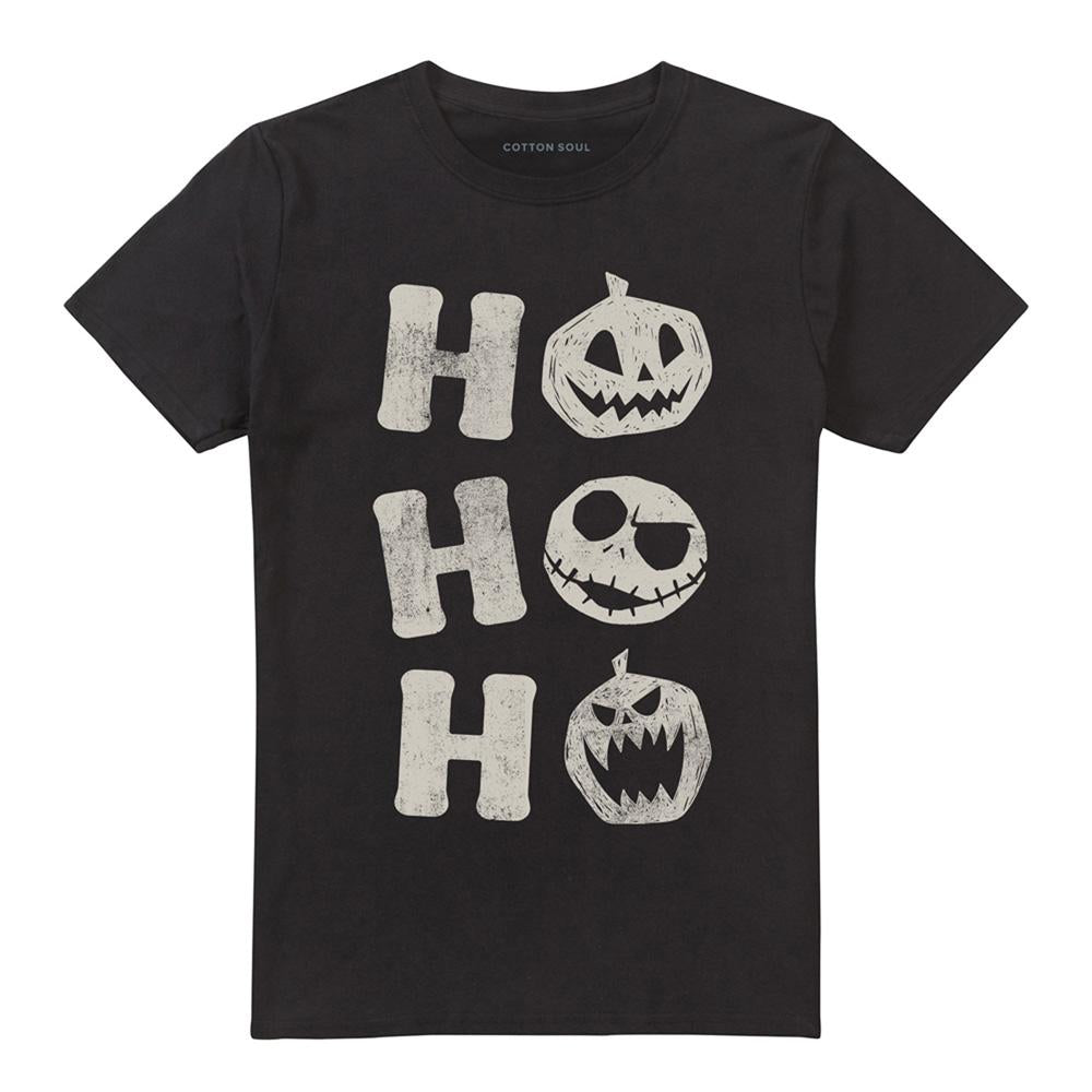 Black - Front - The Nightmare Before Christmas Unisex Adult Ho Ho Ho Jack Skellington T-Shirt