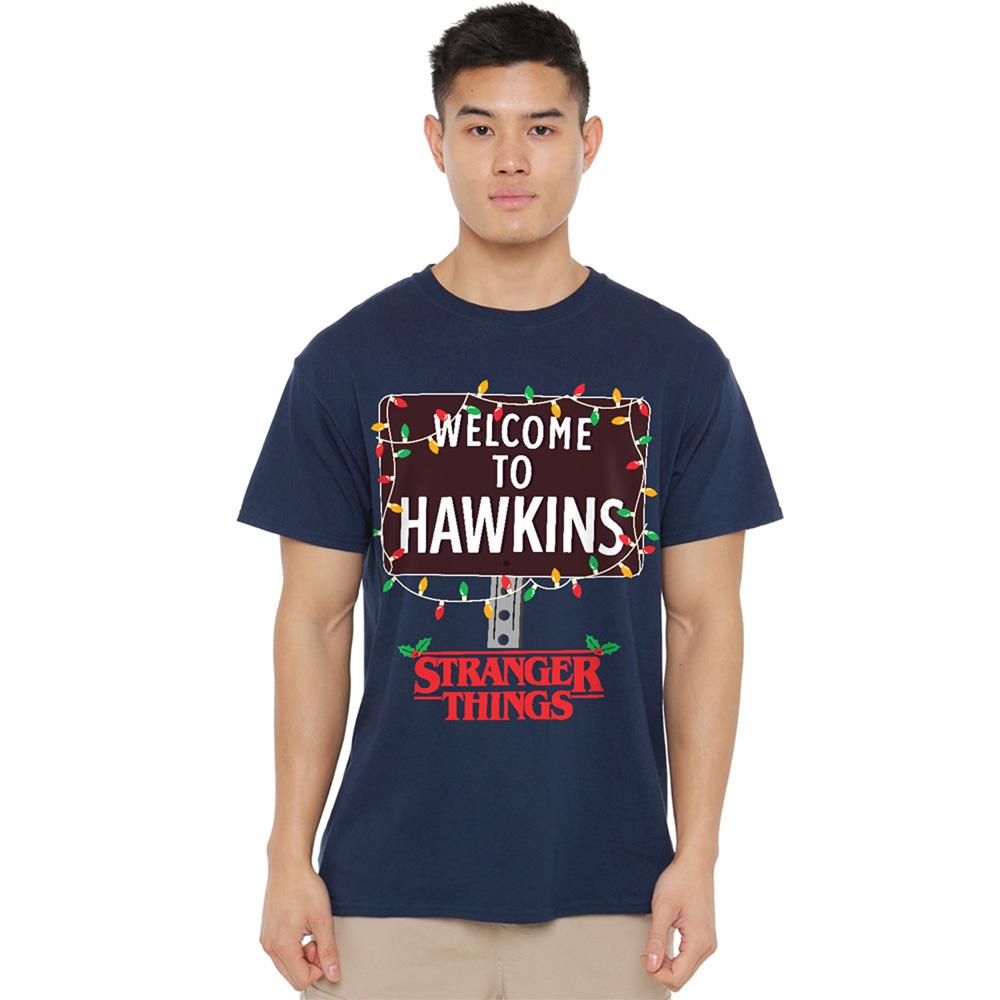 Navy - Lifestyle - Stranger Things Unisex Adult Welcome To Hawkins Christmas T-Shirt