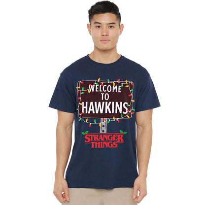 Navy - Lifestyle - Stranger Things Unisex Adult Welcome To Hawkins Christmas T-Shirt