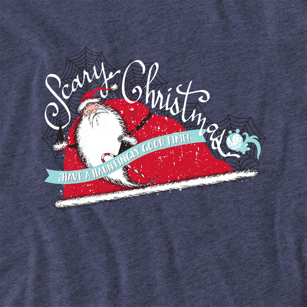 Navy - Side - The Nightmare Before Christmas Unisex Adult Scary Heather Christmas T-Shirt