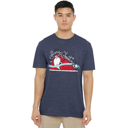 Navy - Lifestyle - The Nightmare Before Christmas Unisex Adult Scary Heather Christmas T-Shirt