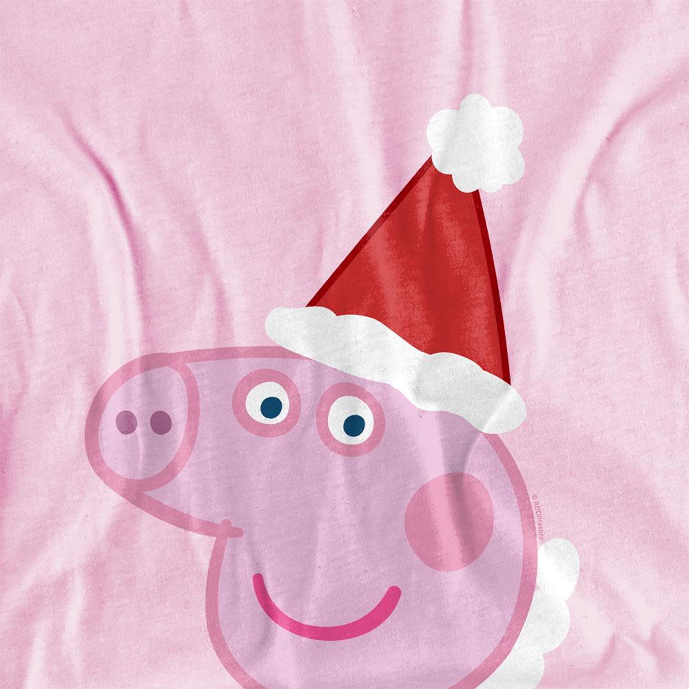 Pink - Side - Peppa Pig Childrens-Kids Santa Hat T-Shirt