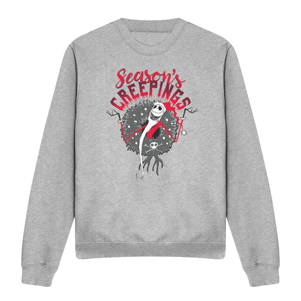 Athletic Heather - Front - The Nightmare Before Christmas Unisex Adult Holiday Chills Jack Skellington Sweatshirt