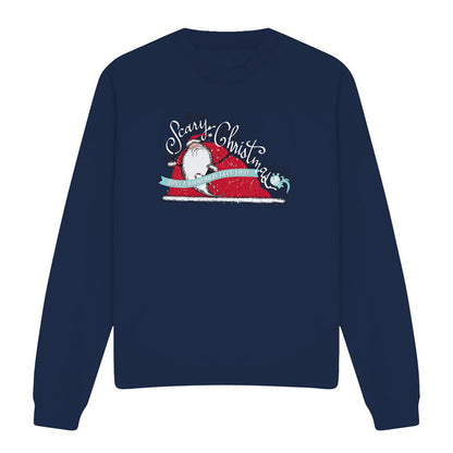 Navy - Front - The Nightmare Before Christmas Unisex Adult Scary Christmas Sweatshirt