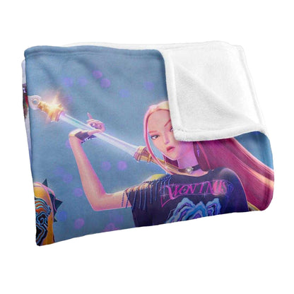 Multicoloured - Side - K-Pop Demon Hunters Soft Touch Group Pose Huntr-X Blanket