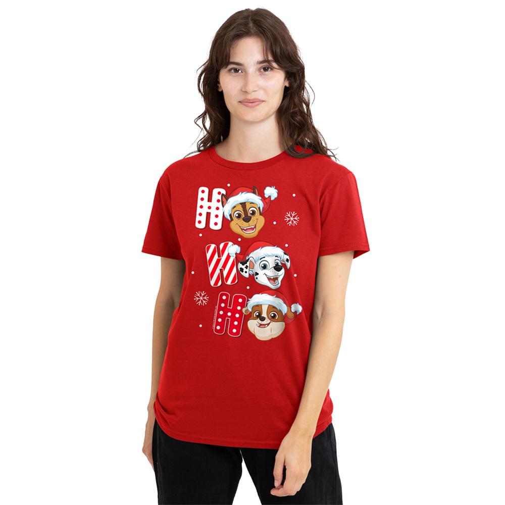 Red - Lifestyle - Paw Patrol Womens-Ladies Santa Hat Christmas T-Shirt