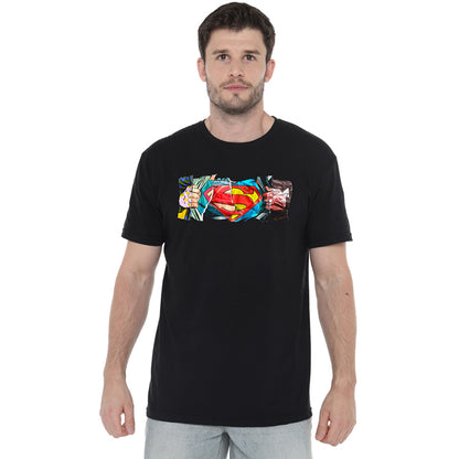 Black - Side - Superman Mens Reveal T-Shirt