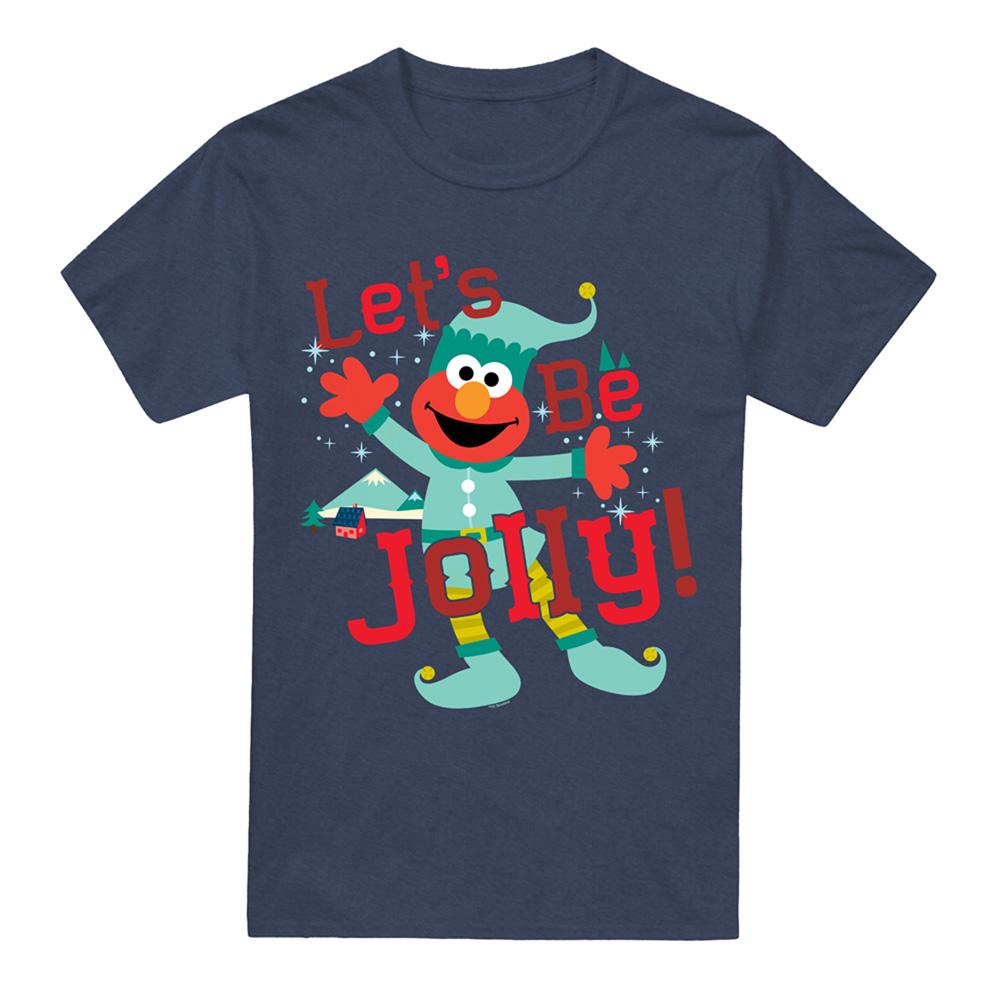 Blue - Front - Sesame Street Unisex Adult Deck The Halls Heather Christmas T-Shirt