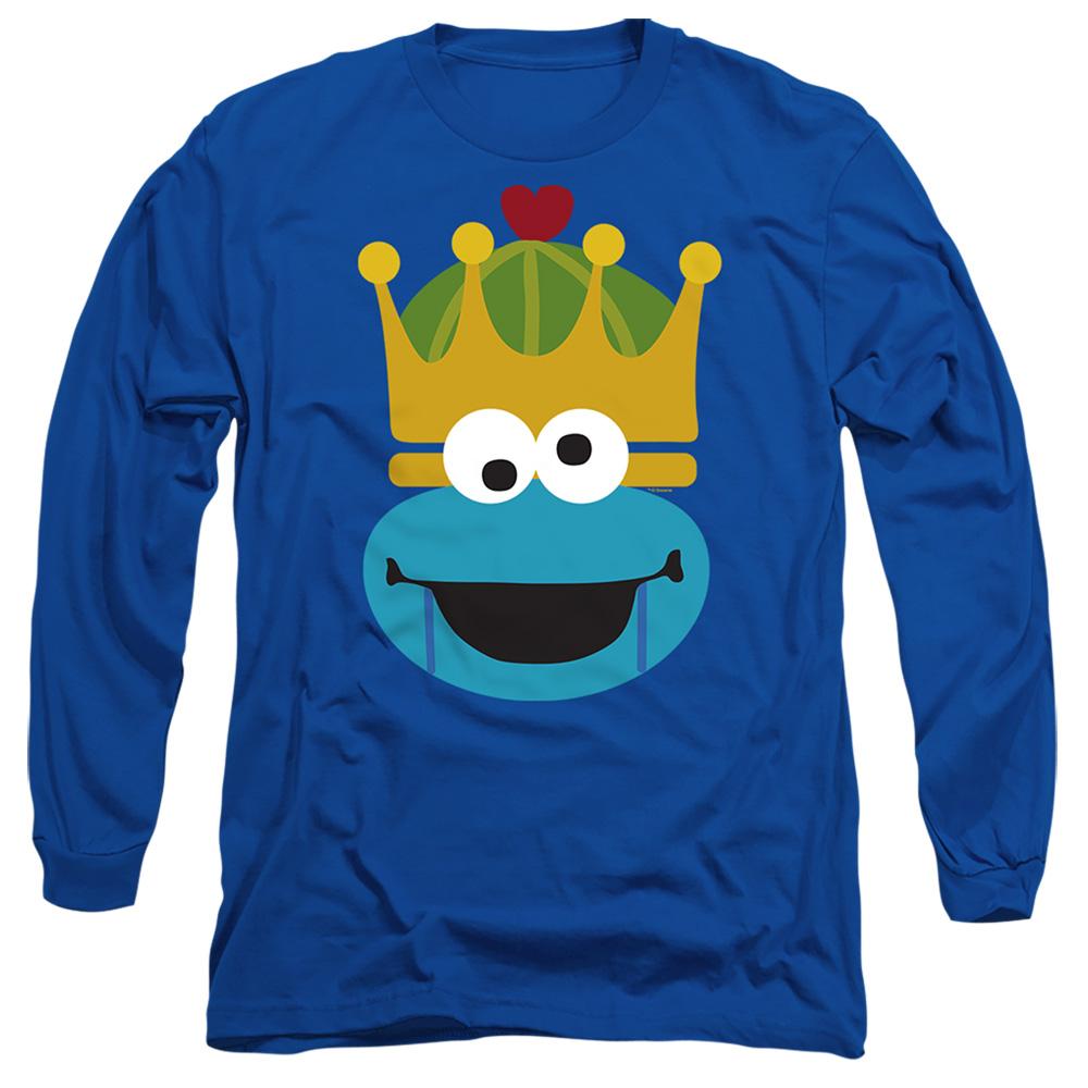 Royal Blue - Front - Sesame Street Unisex Adult Cookie Monster Nutcracker Long-Sleeved Christmas T-Shirt