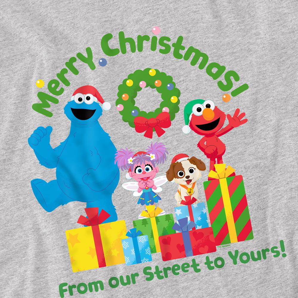 Athletic Heather - Pack Shot - Sesame Street Unisex Adult From Our Street To Yours Heather Christmas T-Shirt