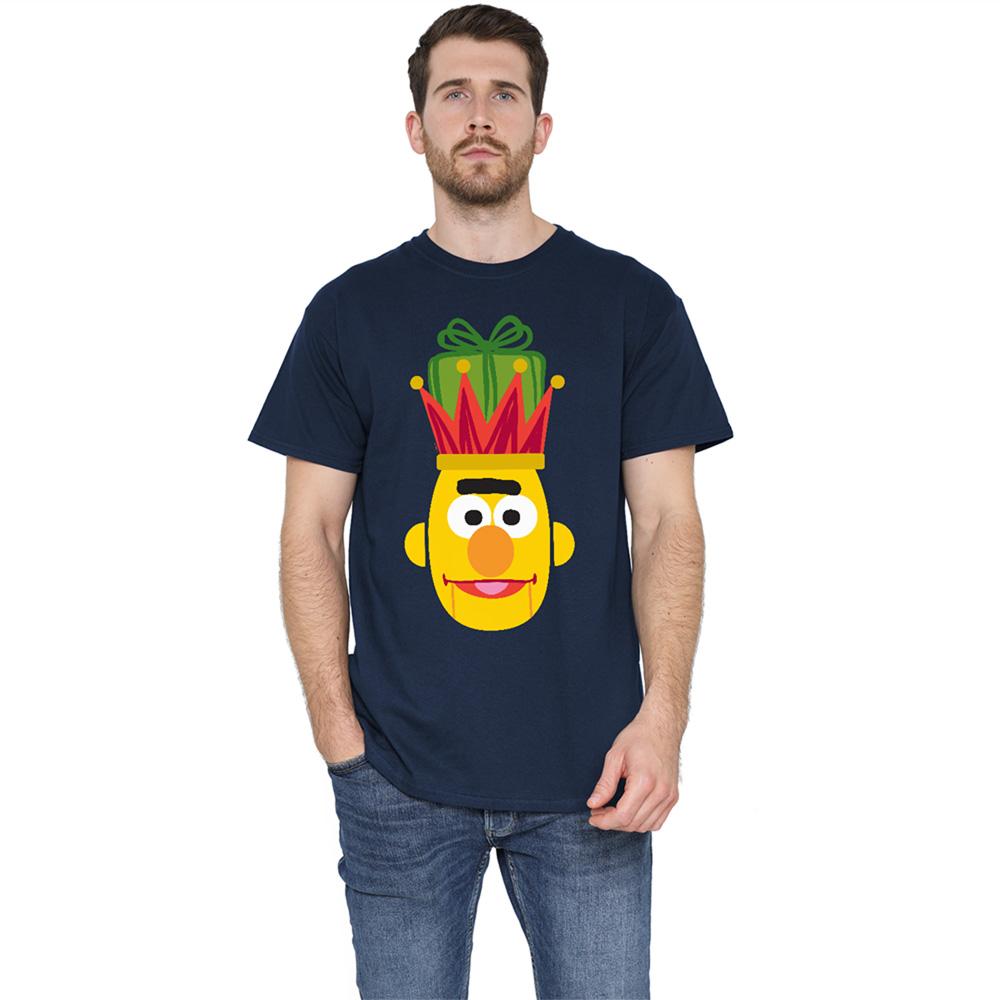 Navy - Side - Sesame Street Unisex Adult Bert Nutcracker Christmas T-Shirt