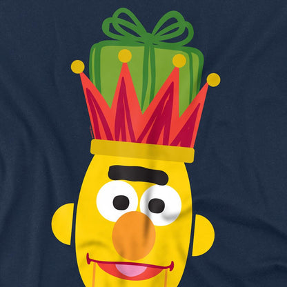 Navy - Pack Shot - Sesame Street Unisex Adult Bert Nutcracker Christmas T-Shirt