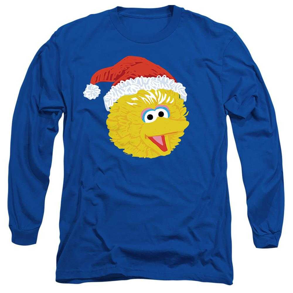 Royal Blue - Front - Sesame Street Unisex Adult Big Bird Scribble Long-Sleeved Christmas T-Shirt