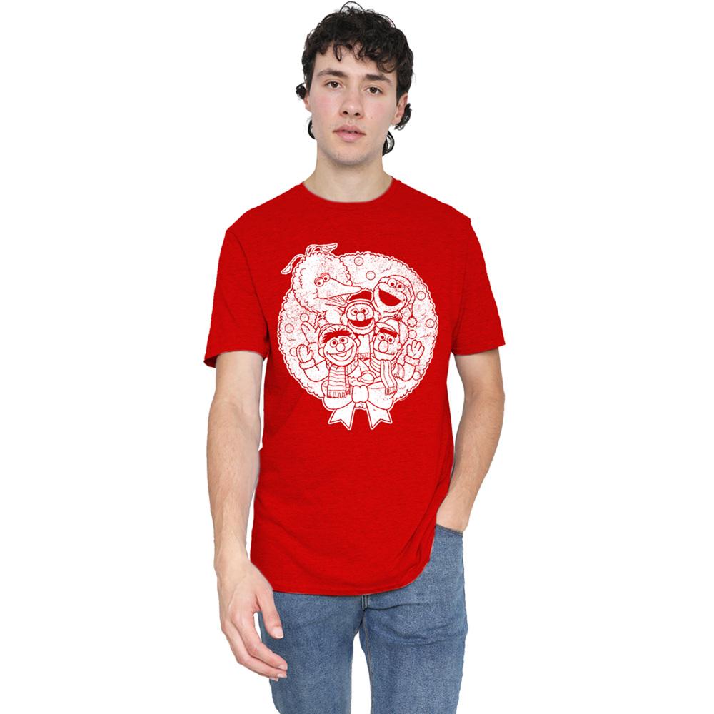 Red - Lifestyle - Sesame Street Unisex Adult Big Bird Scribble Heather Christmas T-Shirt