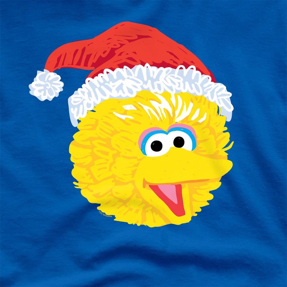 Royal Blue - Side - Sesame Street Unisex Adult Big Bird Scribble Christmas T-Shirt