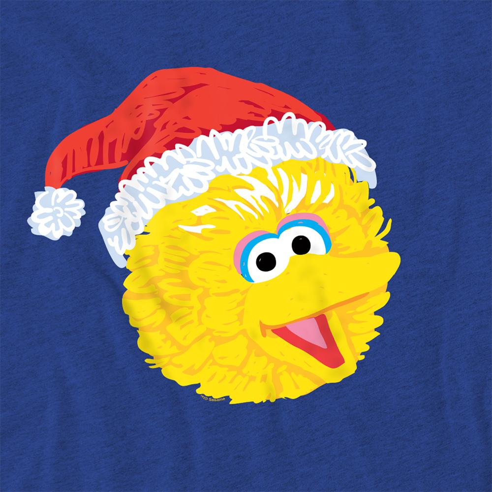 Royal Blue - Side - Sesame Street Unisex Adult Cookie Monster Scribble Heather Christmas T-Shirt