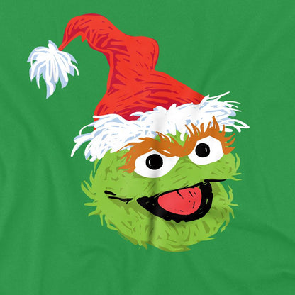 Kelly Green - Side - Sesame Street Unisex Adult Oscar The Grouch Scribble Christmas T-Shirt