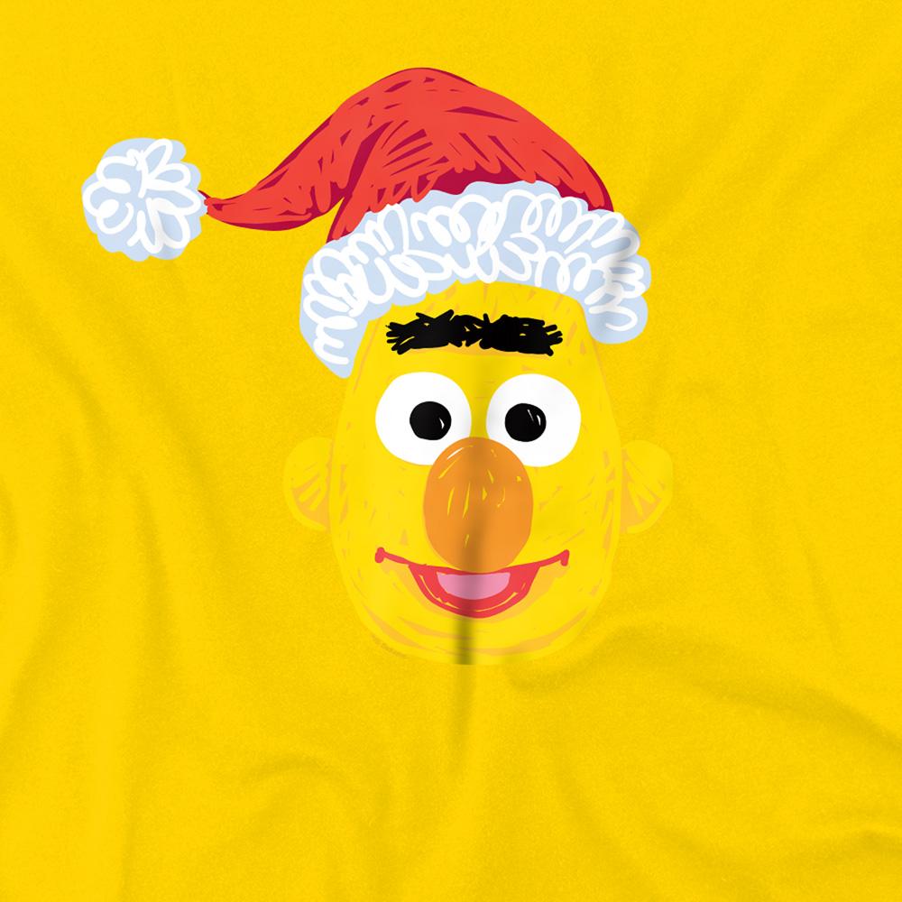 Yellow - Side - Sesame Street Unisex Adult Bert Scribble Christmas T-Shirt