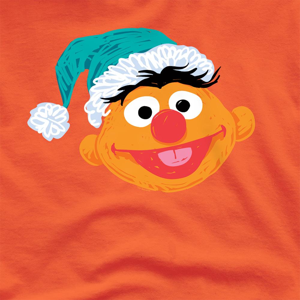 Orange - Side - Sesame Street Unisex Adult Ernie Scribble Christmas T-Shirt