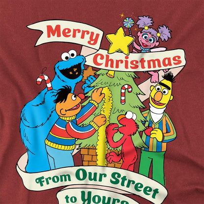 Cardinal - Side - Sesame Street Unisex Adult Vintage Christmas T-Shirt