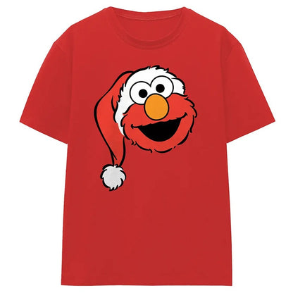 Red - Front - Sesame Street Unisex Adult Santa Hat Heather Christmas T-Shirt