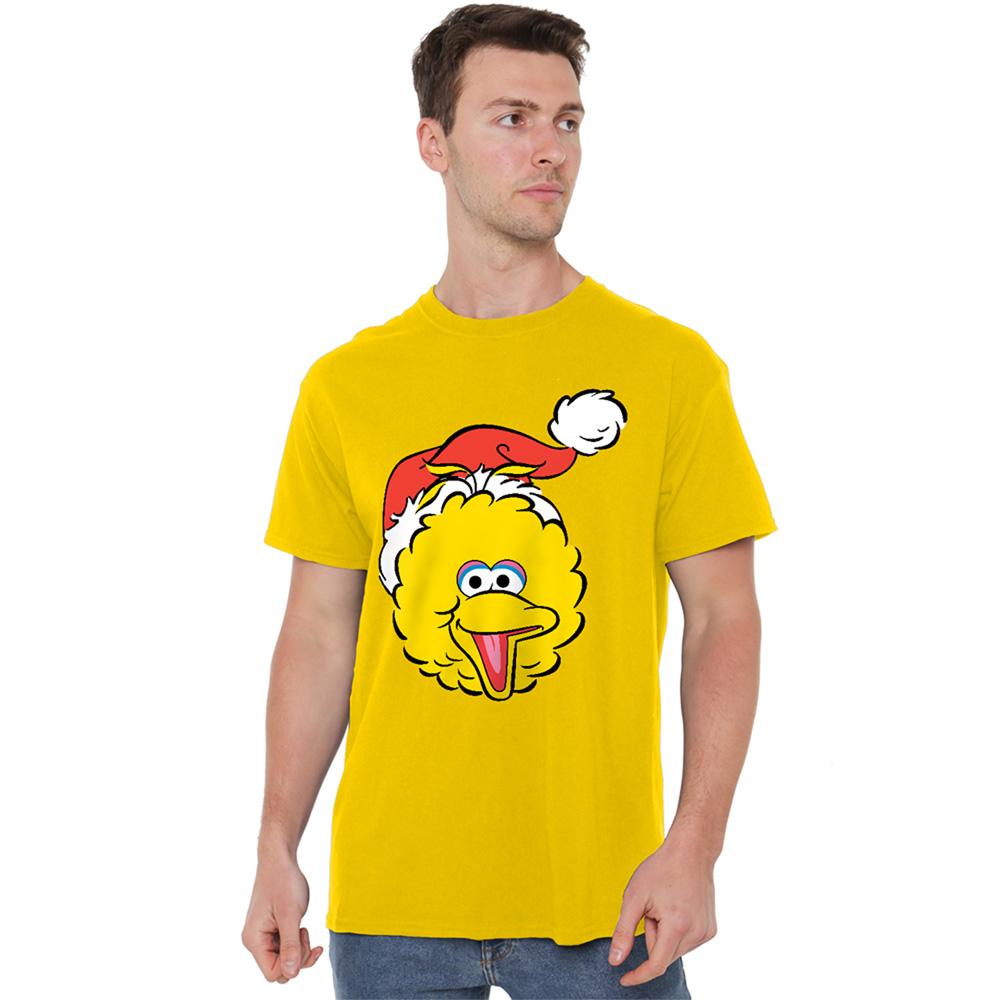 Yellow - Lifestyle - Sesame Street Unisex Adult Big Bird Santa Hat Christmas T-Shirt