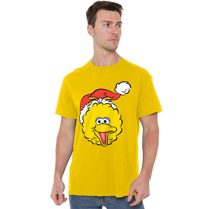 Yellow - Lifestyle - Sesame Street Unisex Adult Big Bird Santa Hat Christmas T-Shirt