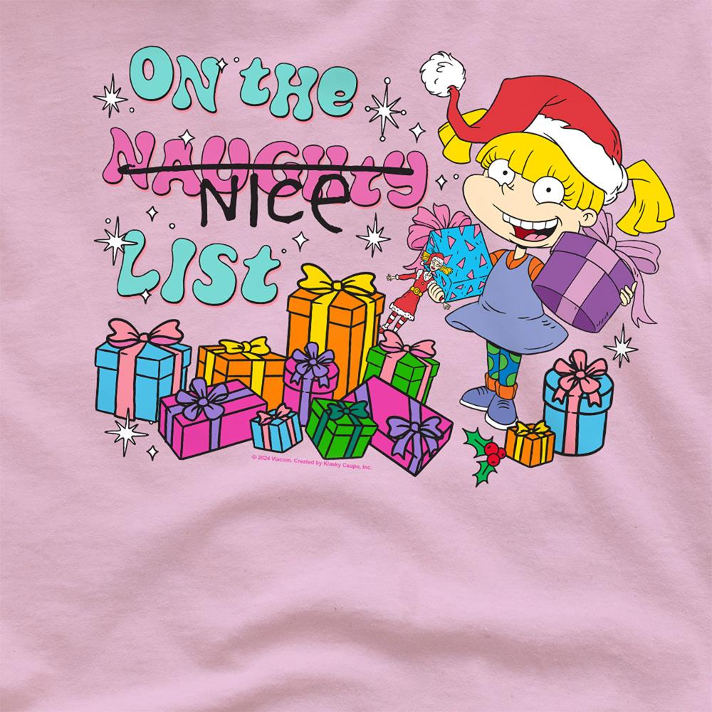 Pink - Side - Rugrats Unisex Adult On The Naughty List Angelica Christmas T-Shirt