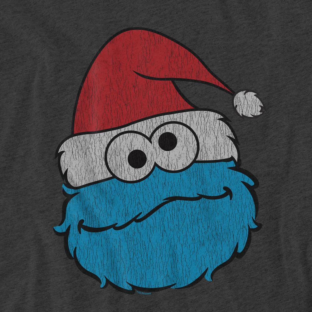 Charcoal - Side - Sesame Street Unisex Adult Cookie Monster Christmas T-Shirt
