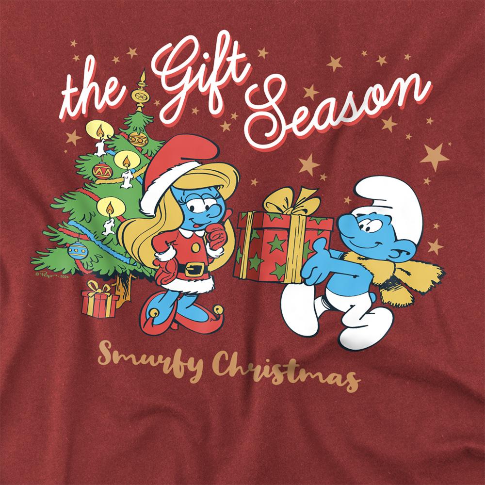 Cardinal - Side - The Smurfs Unisex Adult The Gift Season Smurfette Christmas T-Shirt
