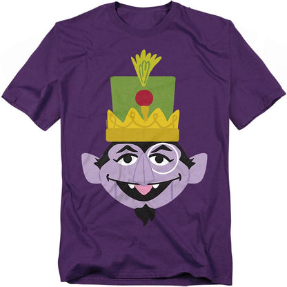 Purple - Front - Sesame Street Unisex Adult Count von Count Nutcracker Christmas T-Shirt