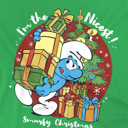 Kelly Green - Side - The Smurfs Unisex Adult I´m The Nicest Christmas T-Shirt