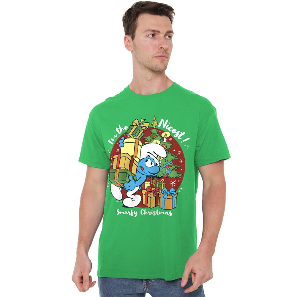 Kelly Green - Lifestyle - The Smurfs Unisex Adult I´m The Nicest Christmas T-Shirt