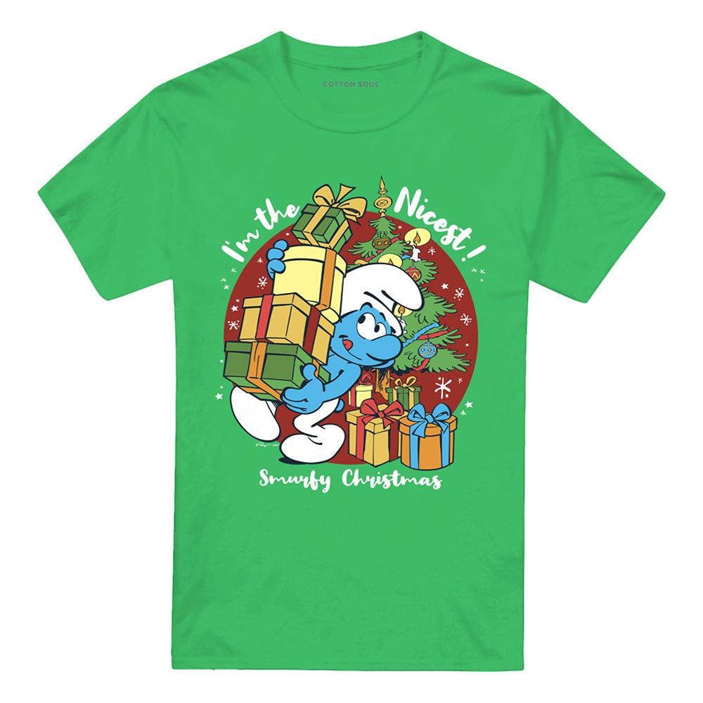 Kelly Green - Front - The Smurfs Unisex Adult I´m The Nicest Christmas T-Shirt