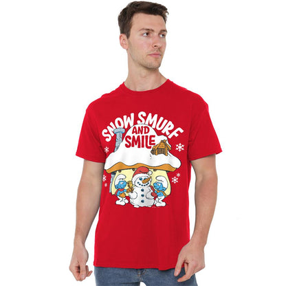 Red - Lifestyle - The Smurfs Unisex Adult Snow Smurf And Smile Christmas T-Shirt