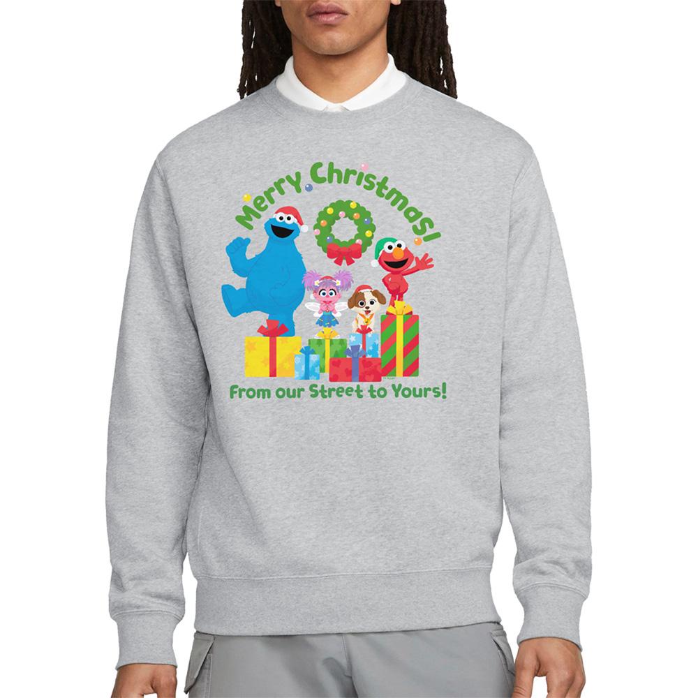 Athletic Heather - Lifestyle - Sesame Street Unisex Adult From Our Street To Yours Heather Christmas Sweatshirt
