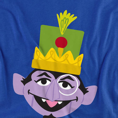 Royal Blue - Side - Sesame Street Unisex Adult Count von Count Nutcracker Christmas Sweatshirt