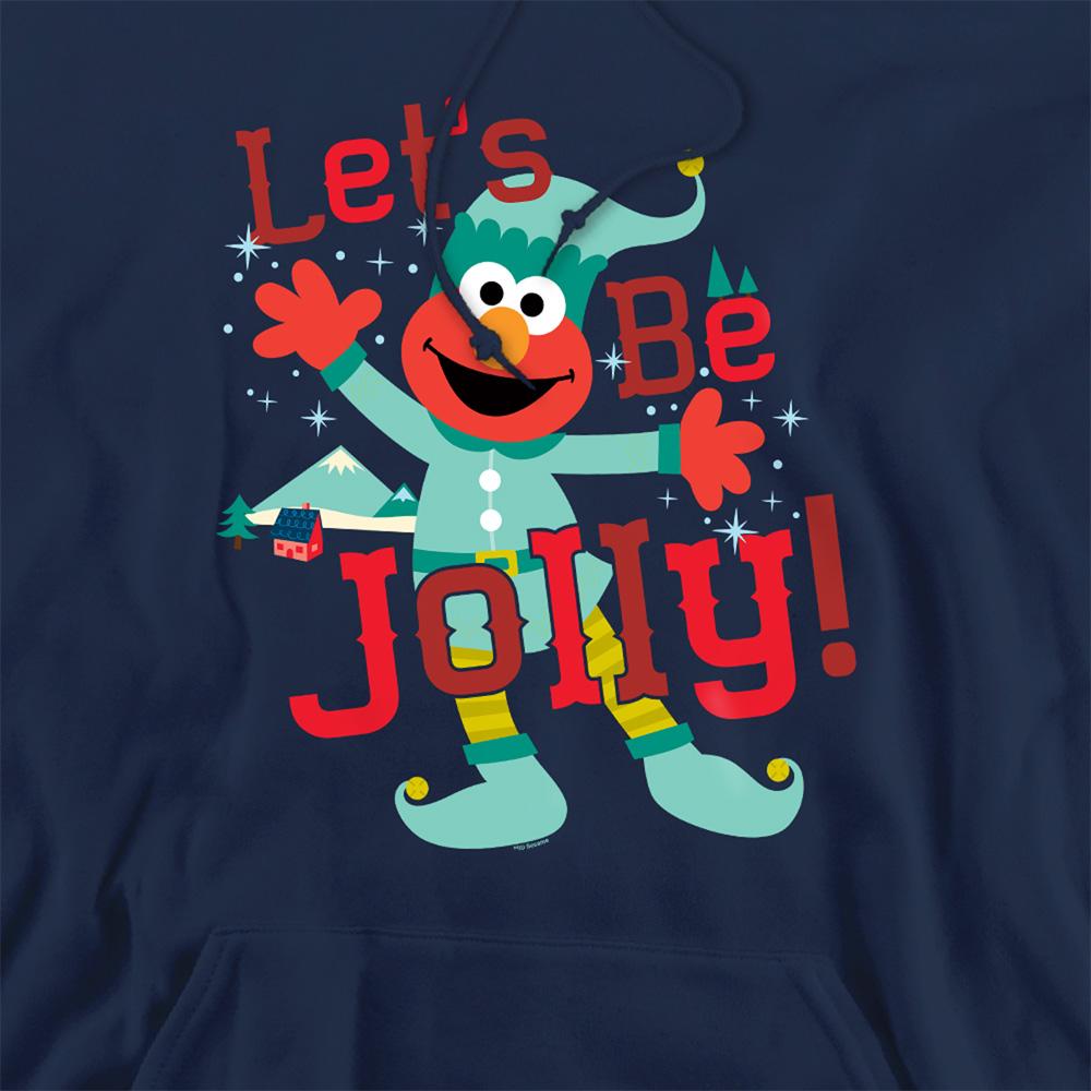 Navy - Side - Sesame Street Unisex Adult Let´s Be Jolly Elmo Elf Christmas Hoodie
