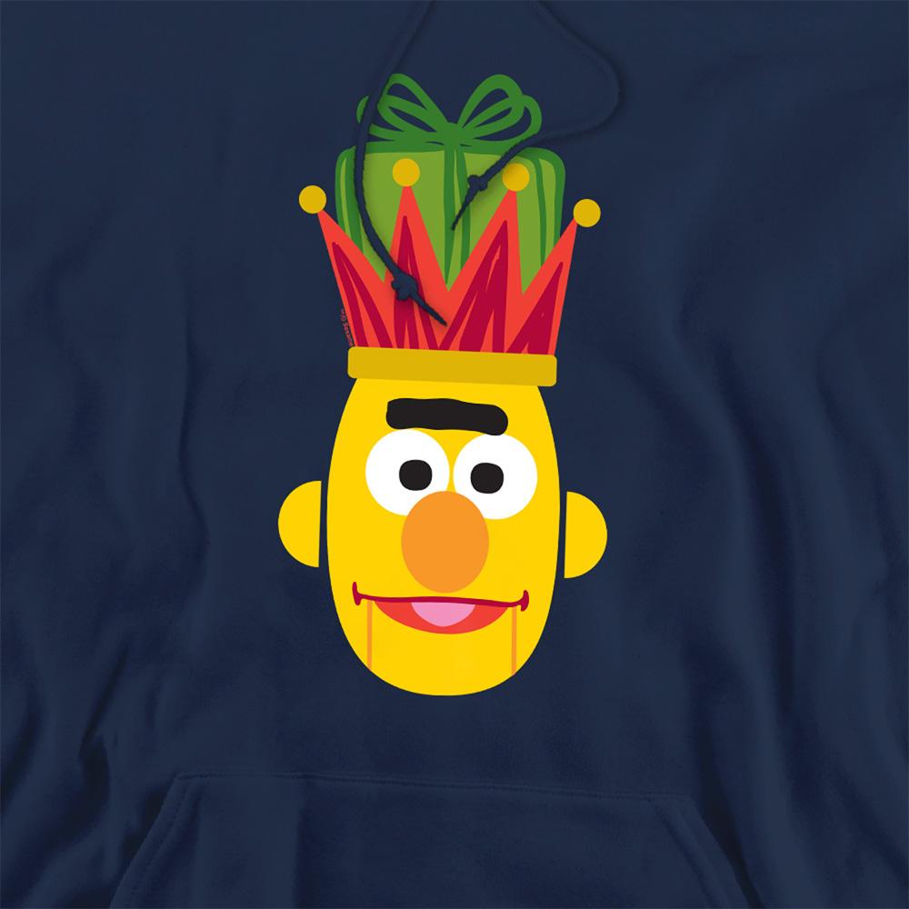 Navy - Side - Sesame Street Unisex Adult Bert Nutcracker Christmas Hoodie