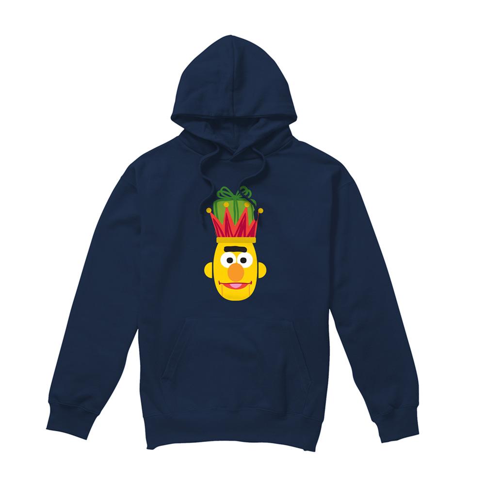 Navy - Front - Sesame Street Unisex Adult Bert Nutcracker Christmas Hoodie