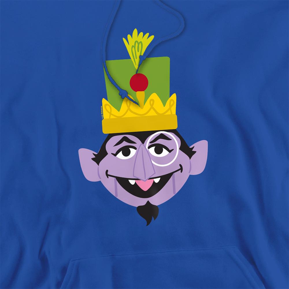 Royal Blue - Side - Sesame Street Unisex Adult Count von Count Nutcracker Christmas Hoodie