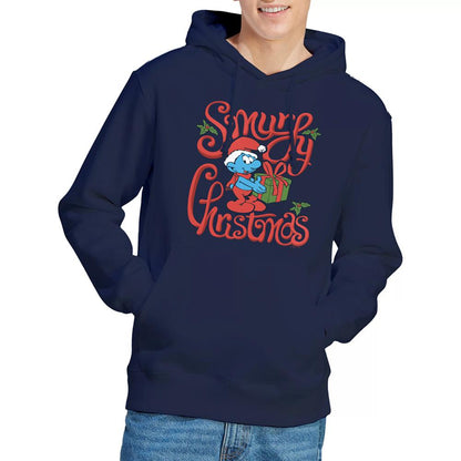 Navy - Back - The Smurfs Unisex Adult Gifts Christmas Hoodie