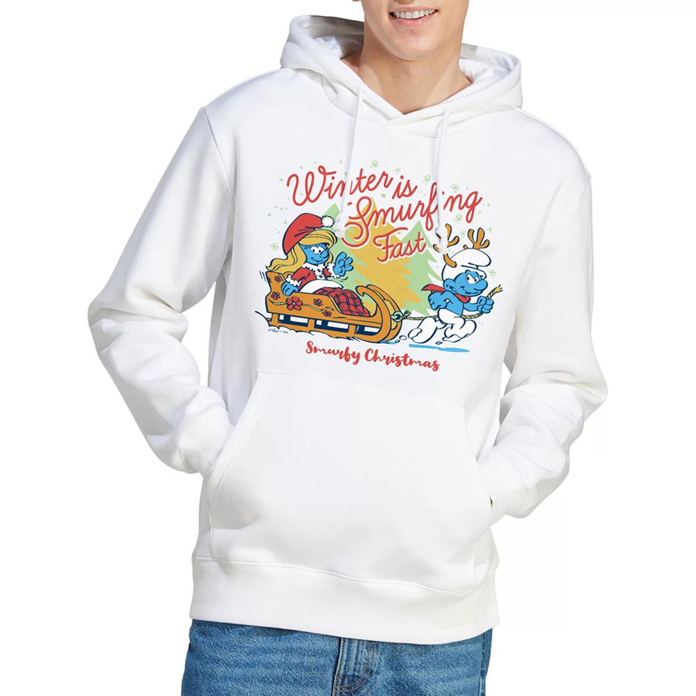 White - Lifestyle - The Smurfs Unisex Adult Winter Is Smurfing Fast Smurfette Christmas Hoodie