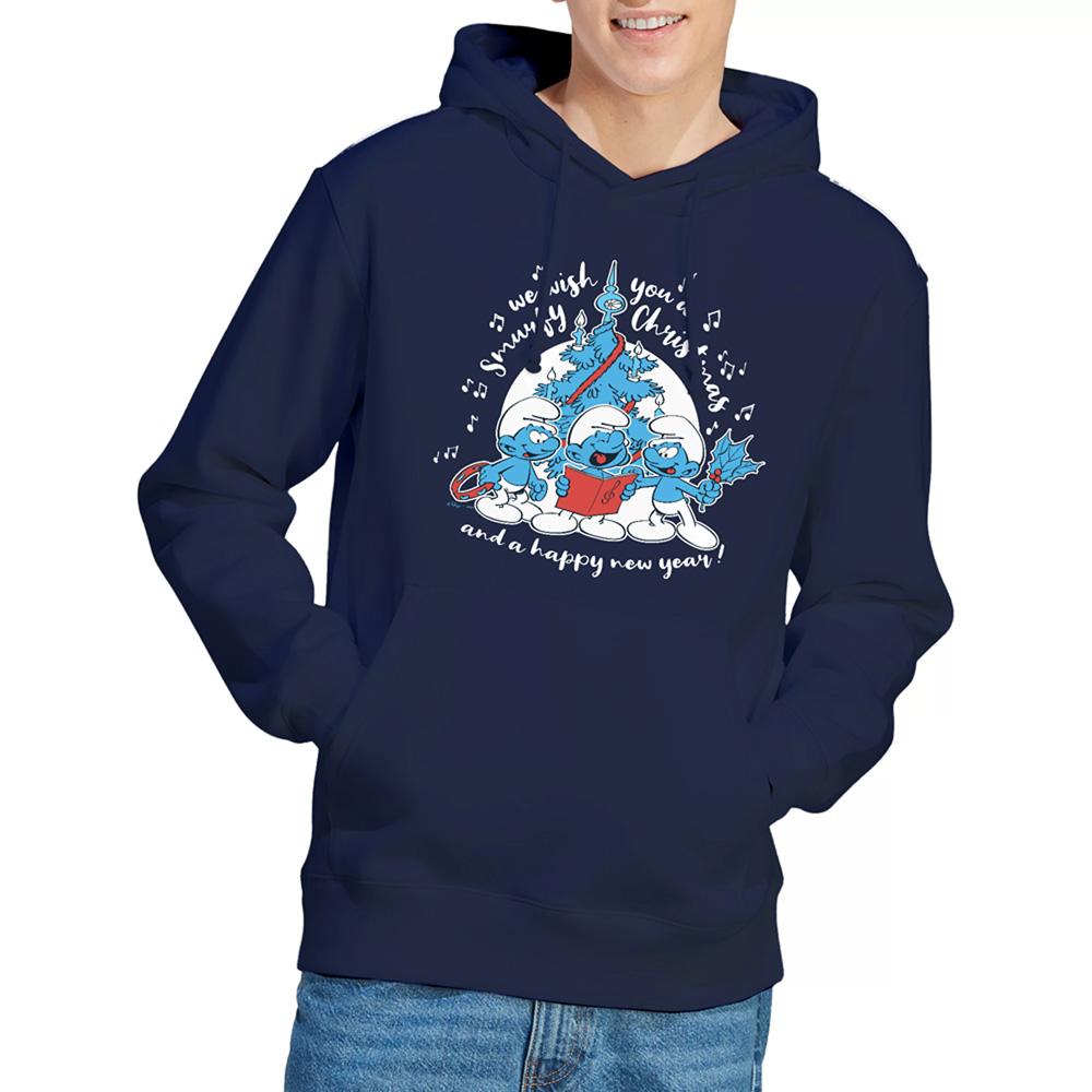 Navy - Lifestyle - The Smurfs Unisex Adult Carol Christmas Hoodie