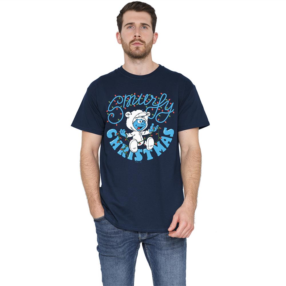 Navy - Lifestyle - The Smurfs Unisex Adult Smurfy Christmas Baby Smurf T-Shirt