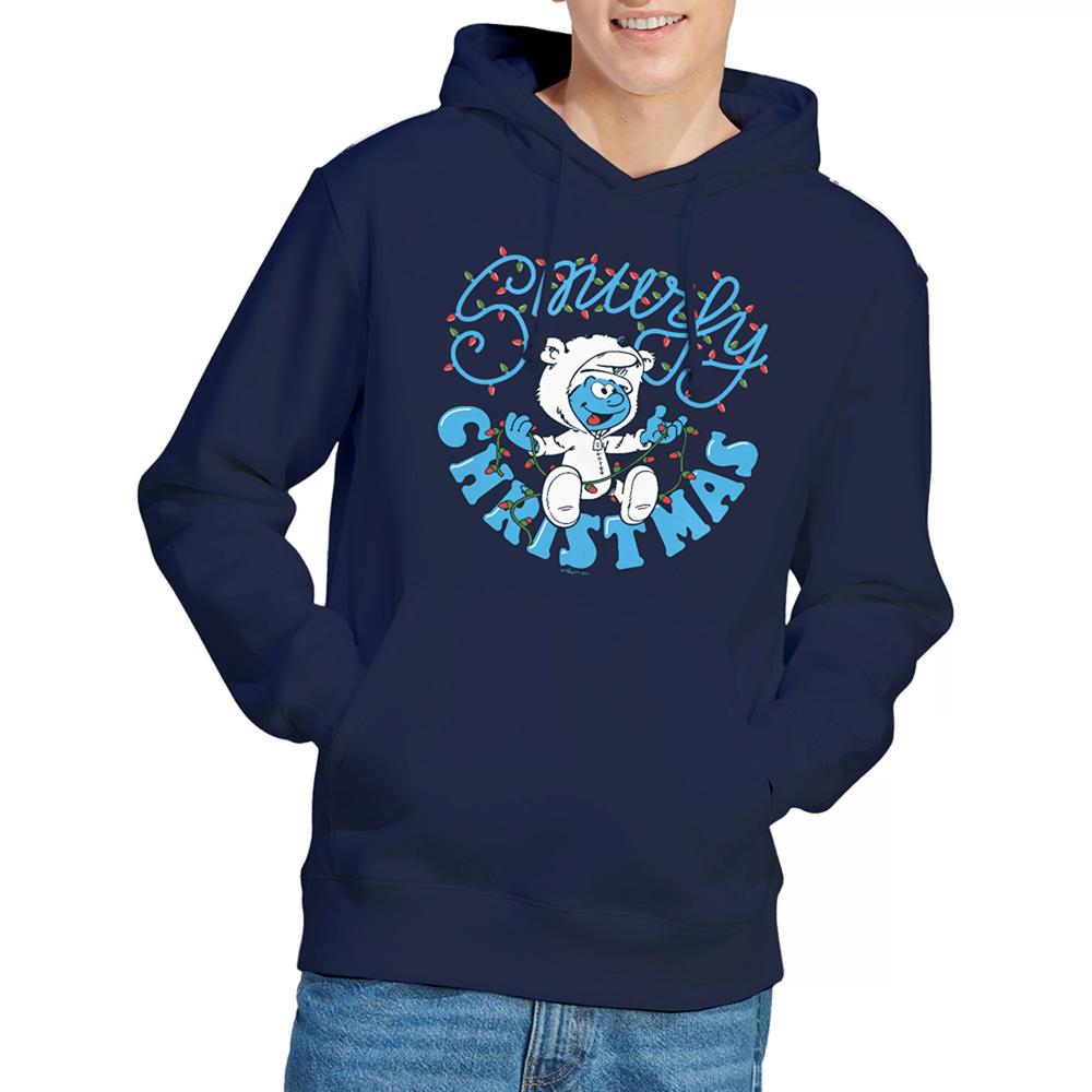 Navy - Lifestyle - The Smurfs Unisex Adult Baby Smurf Christmas Hoodie