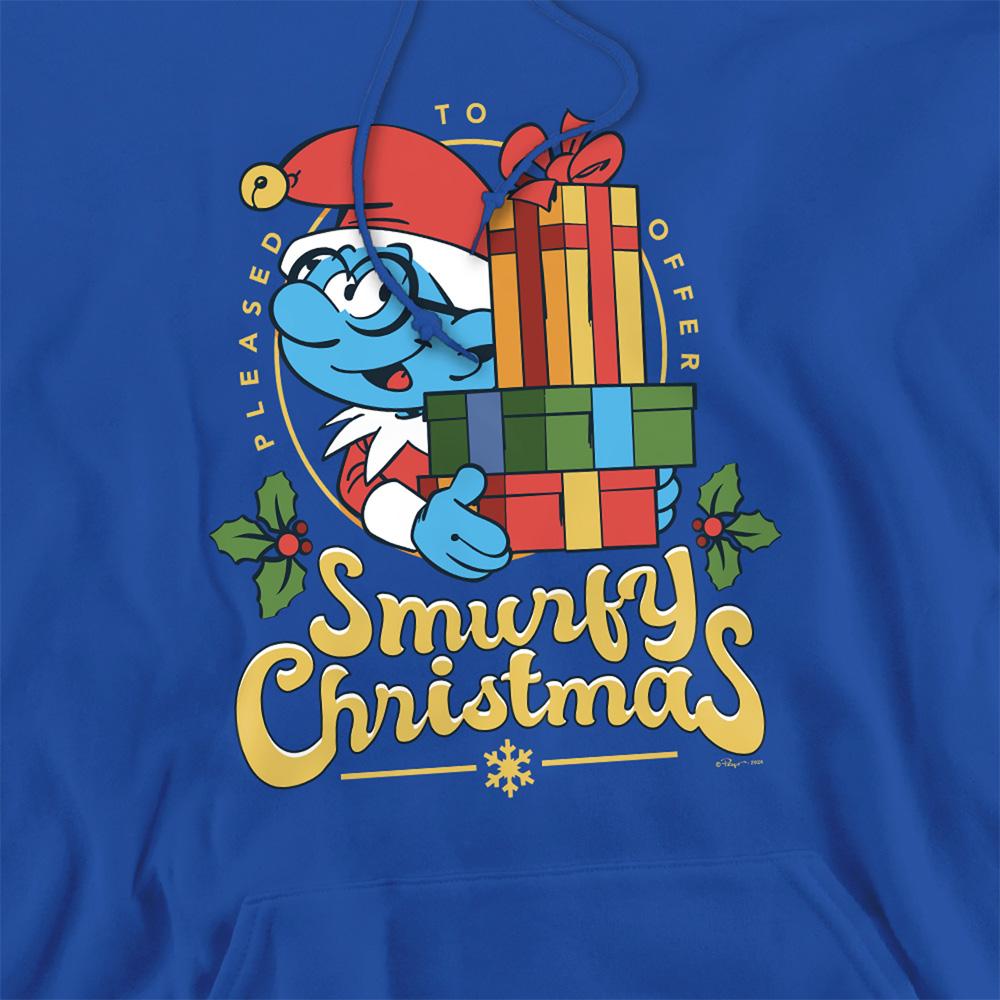 Royal Blue - Side - The Smurfs Unisex Adult Brainy Smurf Christmas Hoodie