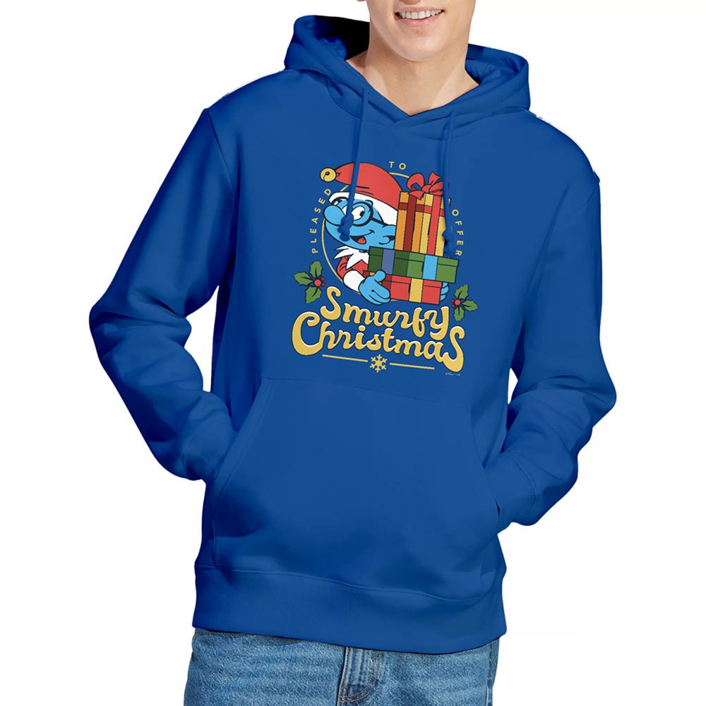 Royal Blue - Lifestyle - The Smurfs Unisex Adult Brainy Smurf Christmas Hoodie